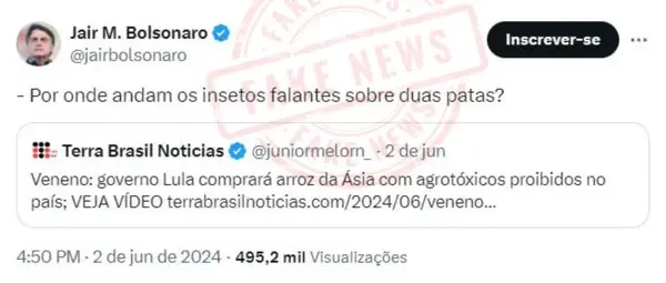 Fake news Bolsonaro Arroz